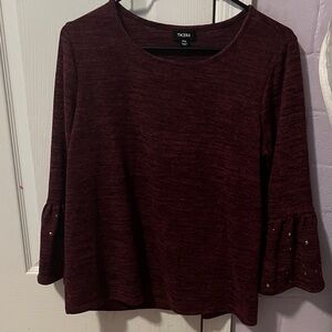 Tacera Women's Dark Burgundy Blouse